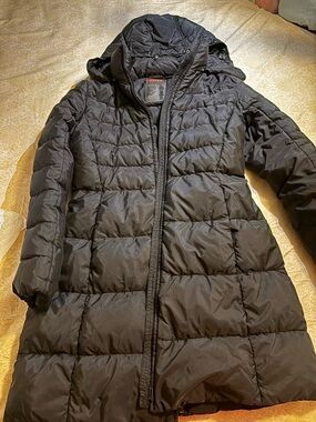 Prada Black Quilted Long Puffer Coat with Hood